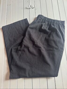 Briggs High Waisted Straight Leg Pull-On Pants Black White Basketweave Size 24W